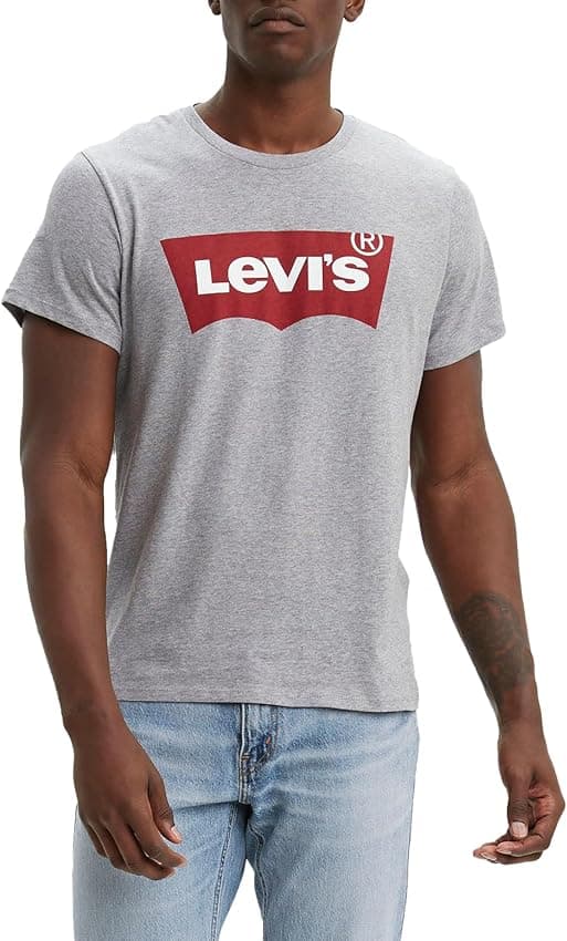 Detalle de Levi's Camiseta Gris Estilo Gráfico para Hombre XXL