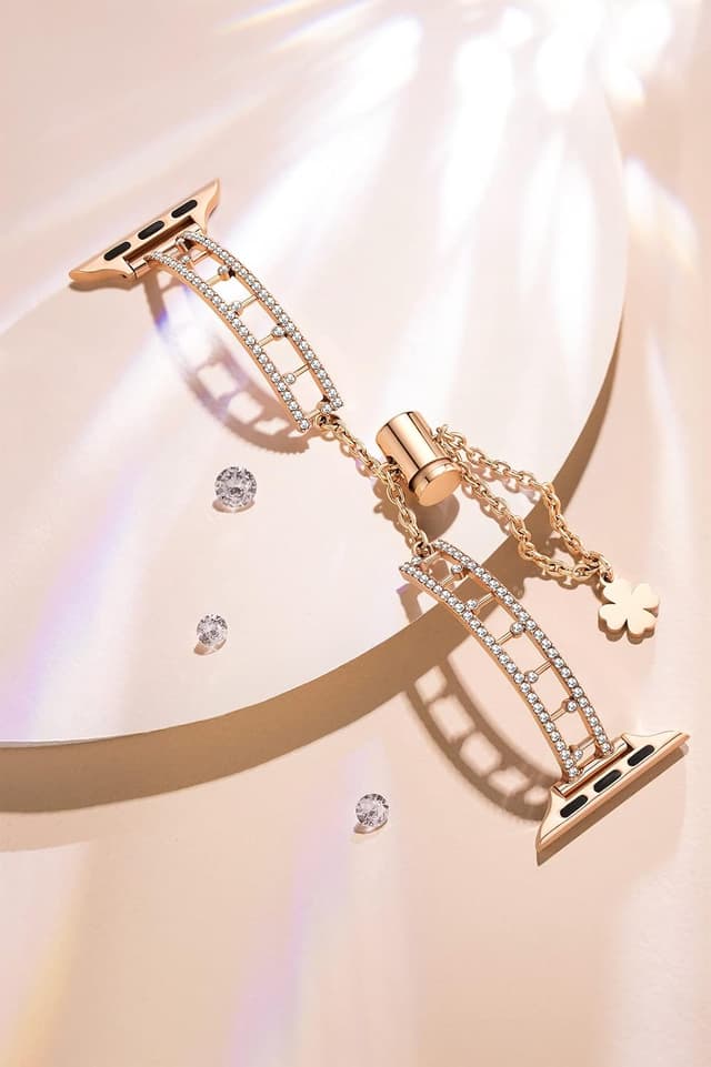 Detalle de Missair diamond-ladder metal strap for Apple Watch (38mm–49mm) compatible with SE & Series 11–3