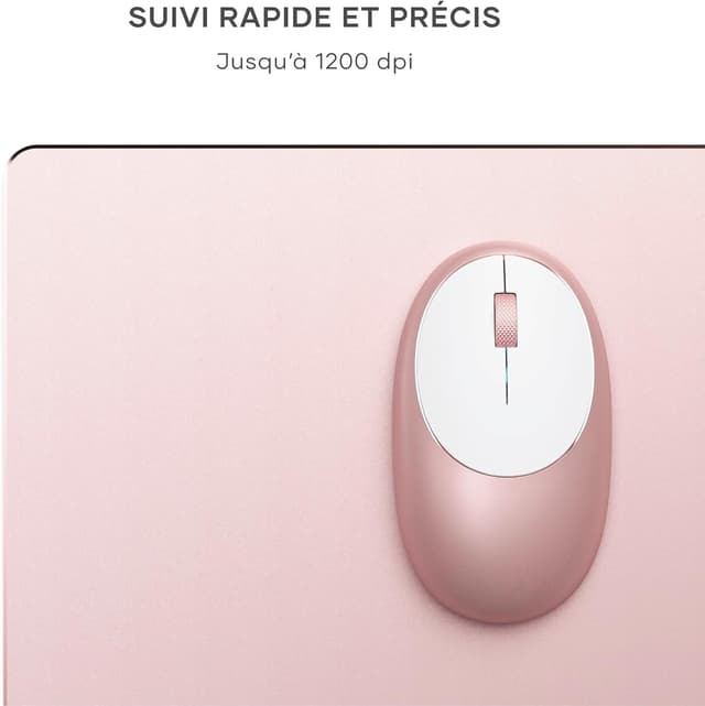 Detalle de Satechi Souris sans fil M1 en aluminium, Bluetooth rechargeable USB‑C, 1200 DPI – Rose