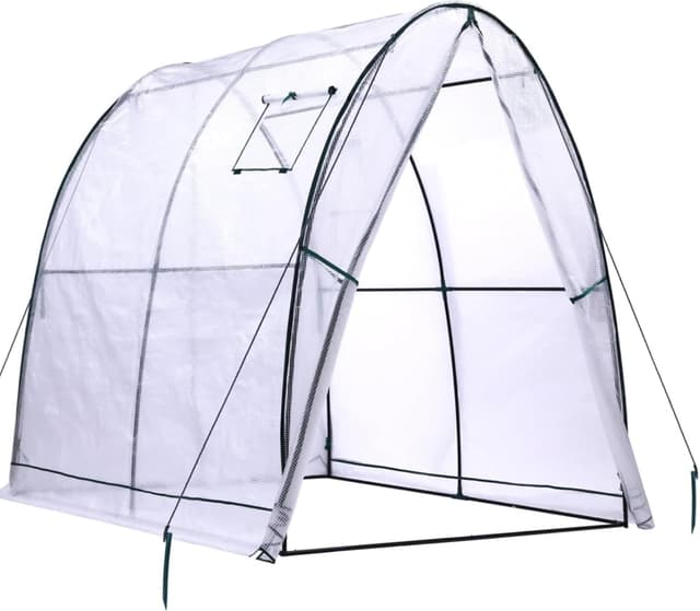 Thumbnail 6 de Ohuhu outdoor polytunnel greenhouse tent, 180x180x200 cm walk-in poly tunnel with roll-up mesh windows