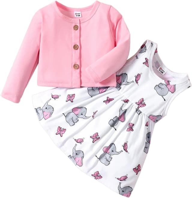 Imagen de PatPat Ensemble robe et cardigan bébé 3-24 mois en OfertitasTOP