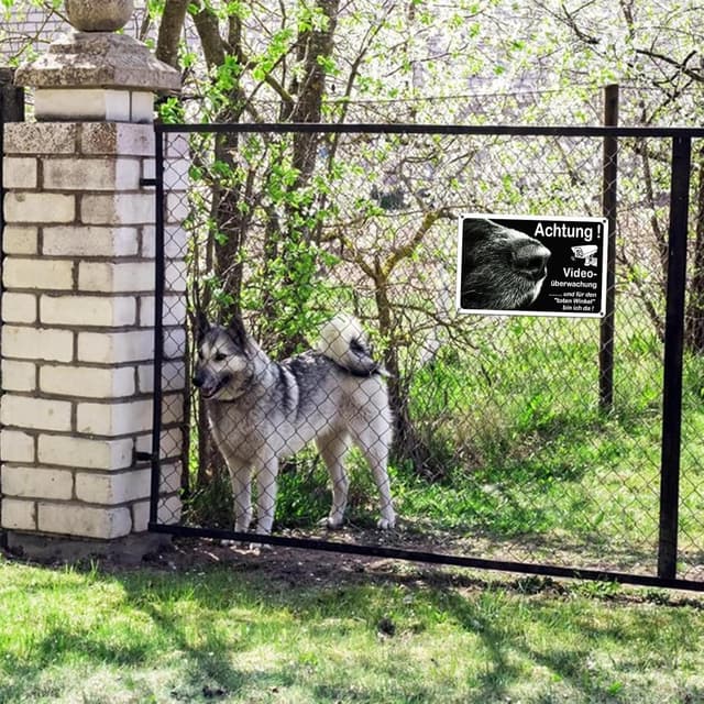 Detalle 2 de Goodvia Hundewarnschild 20 x 30 cm, 2er-Set