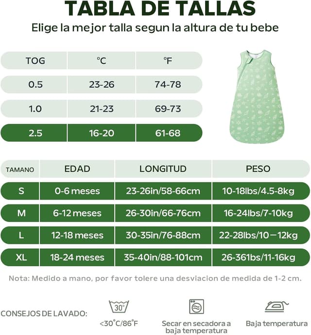 Thumbnail 4 de ToyaTec Saco de Dormir para Bebé 2.5 TOG