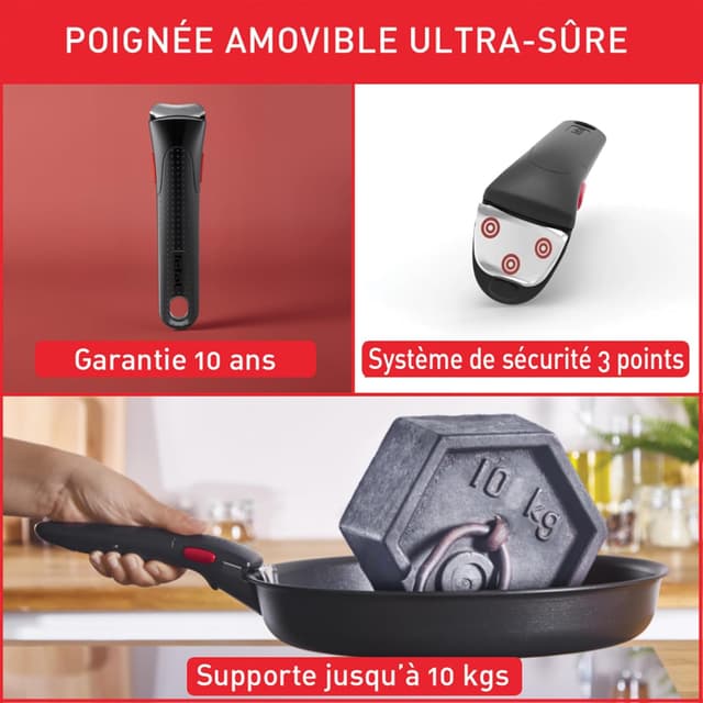 Detalle 2 de Tefal Ingenio Emotion L897SJ04 batterie cuisine 20 pièces avec poignées amovibles
