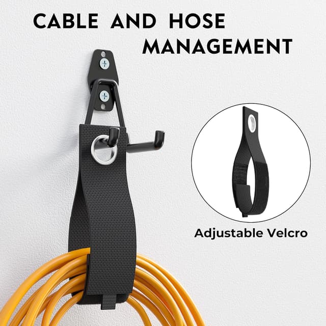 Detalle de BONTEC 16 Pack Black Garage Hooks – Heavy Duty Wall Mount Storage for Ladders, Tools and Bikes