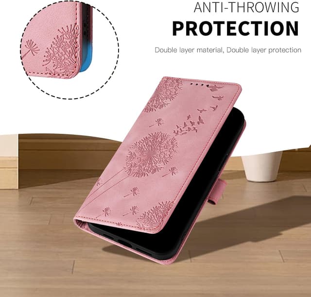 Detalle de Rostsant Handyhülle für Sony Xperia 10 VII Löwenzahn – PU-Leder Flip Case mit Magnetverschluss und Kartenfächern