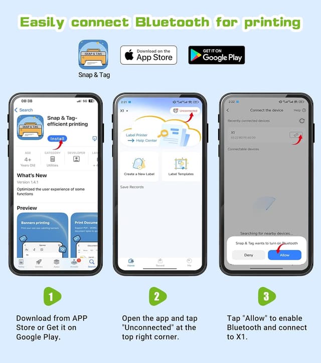 Thumbnail 4 de ORGBRO X1 portable label maker Bluetooth mini