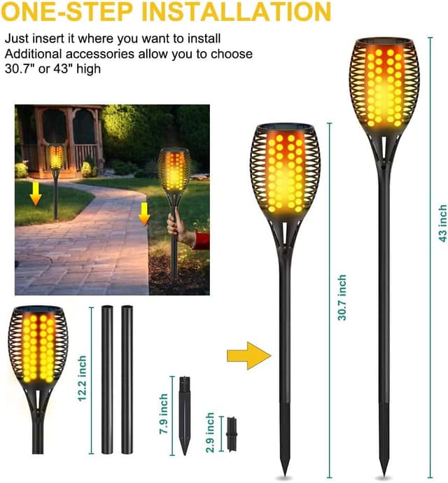Detalle 2 de Aityvert Solar Torch Lights 43-inch 96LED