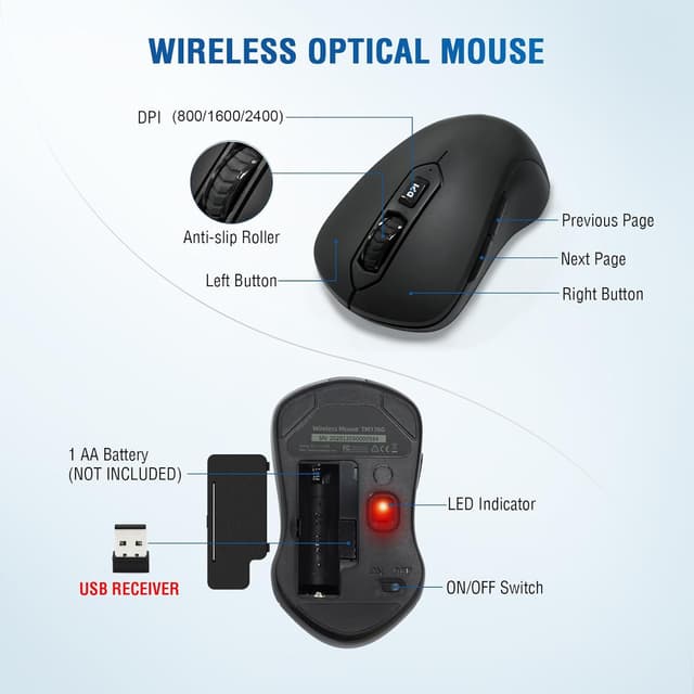 Thumbnail 4 de Wireless Keyboard and Mouse Combo 2.4GHz ⌨