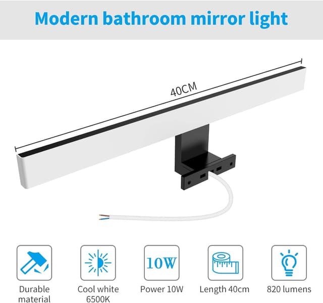 Detalle 2 de Aogled LED Luz para Espejo de Baño 40cm