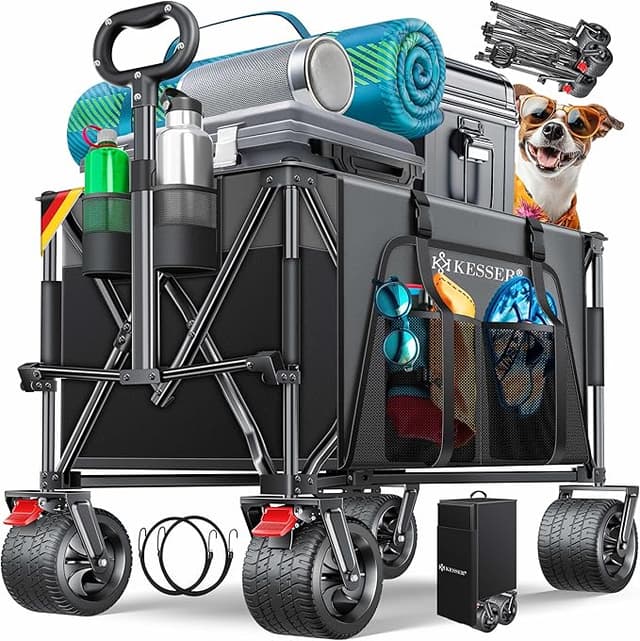 Imagen de KESSER® Carro de mano GTR9000 🛒 - Resistente, plegable y con accesorios en OfertitasTOP