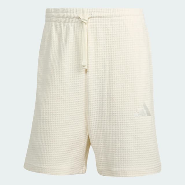 Detalle 2 de Adidas ALL SZN pantalón corto de punto waffle de 18 cm en color blanco