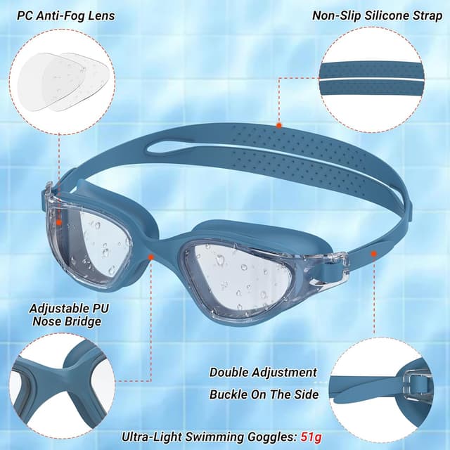 Thumbnail 5 de Ambienden Lunettes de natation anti‑buée Protection UV 🤿