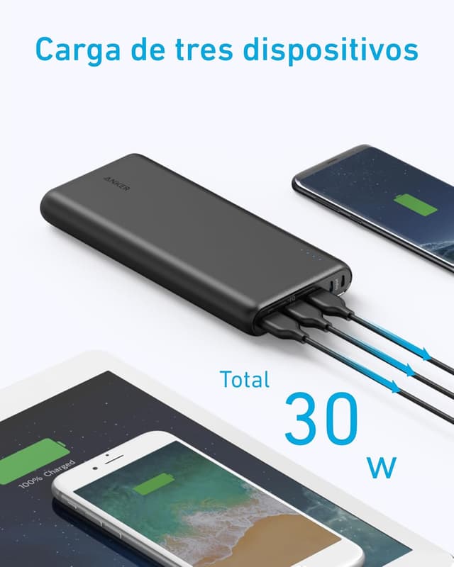 Detalle de Anker PowerCore 26800 mAh - Powerbank Potente y Compacto