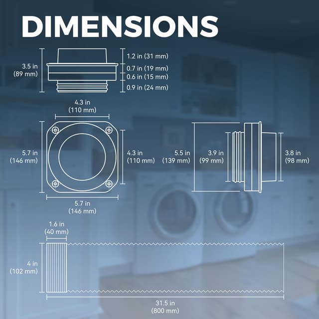 Thumbnail 5 de JEEVONY Magnetic DV180 Dryer Vent Connector