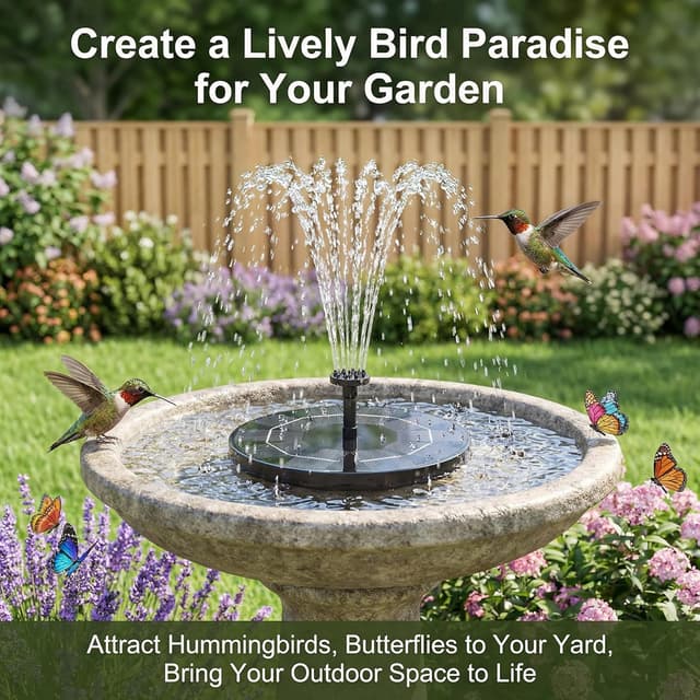 Detalle de Solar Springbrunnen mit 3,5 Watt (2026 Upgrade) – schwimmende Solarteichpumpe mit 6 Düsen