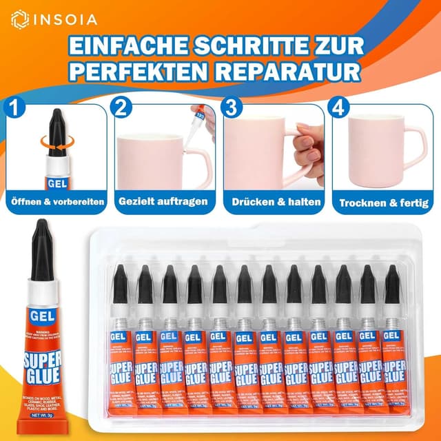Detalle 2 de Sekundenkleber Gel für Sofortreparaturen 36x3 g