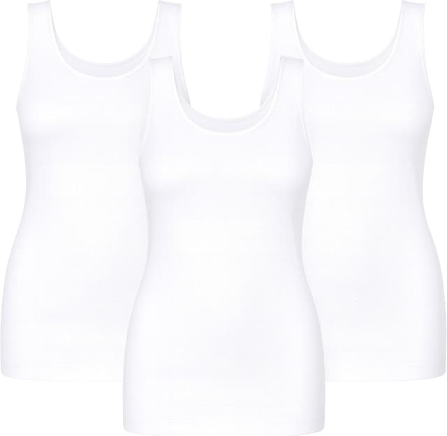 Detalle de UnsichtBra 3er Pack Shape Damen Unterhemden Longshirt – Basic Mikrofaser Longtop ohne Bügel