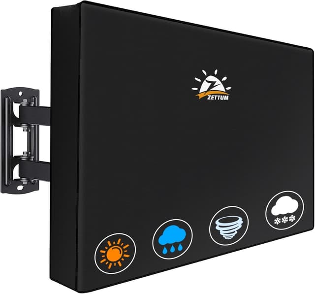 Detalle 1 de Zettum TV Abdeckung für 60–65 Zoll Outdoor-Fernseher (600D Oxford, wasserdicht, braun)