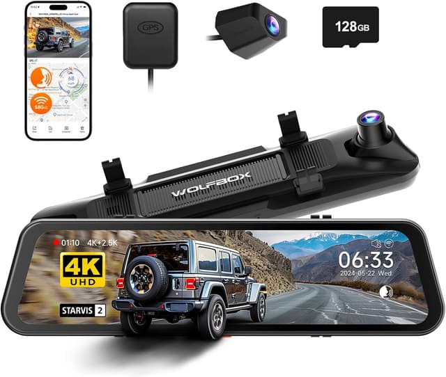 Detalle de WOLFBOX G900 PRO Mirror Dash Cam 128GB