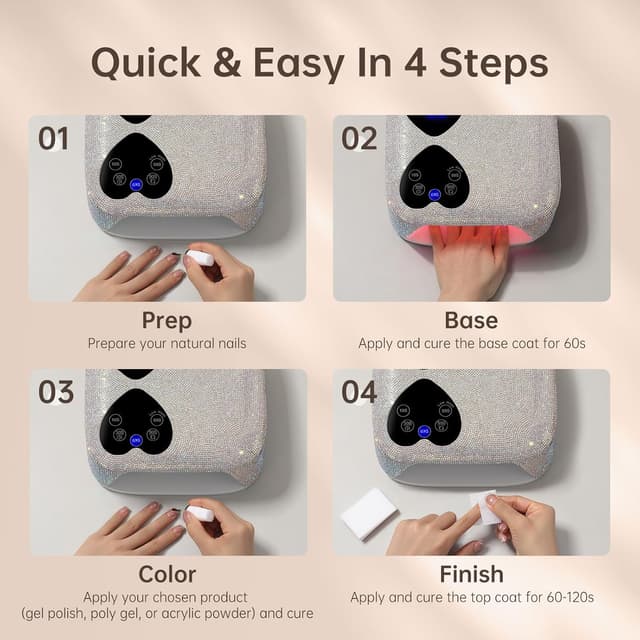 Thumbnail 6 de CHRISTINE SHELLY Cordless Nail Lamp (80W) – Rechargeable UV LED Dryer with 5 Timer Settings