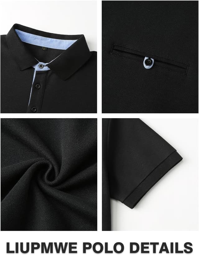 Thumbnail 4 de LIUPMWE Herren-Poloshirt aus Baumwolle mit Kontrastdesign für Sommer & Sport