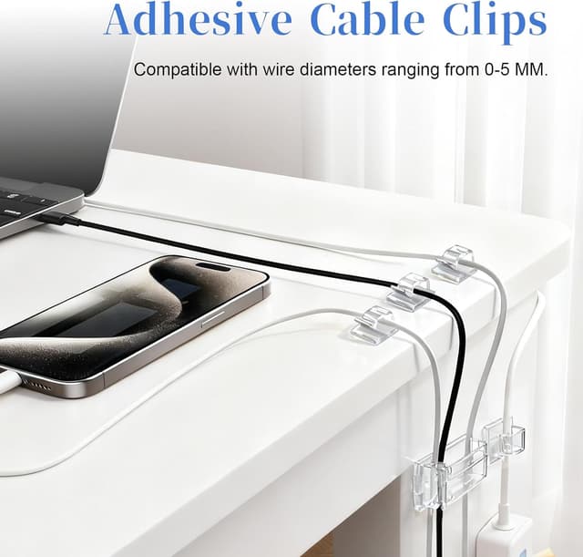 Detalle 1 de Senndio cable clips 75PCS, adhesive holders