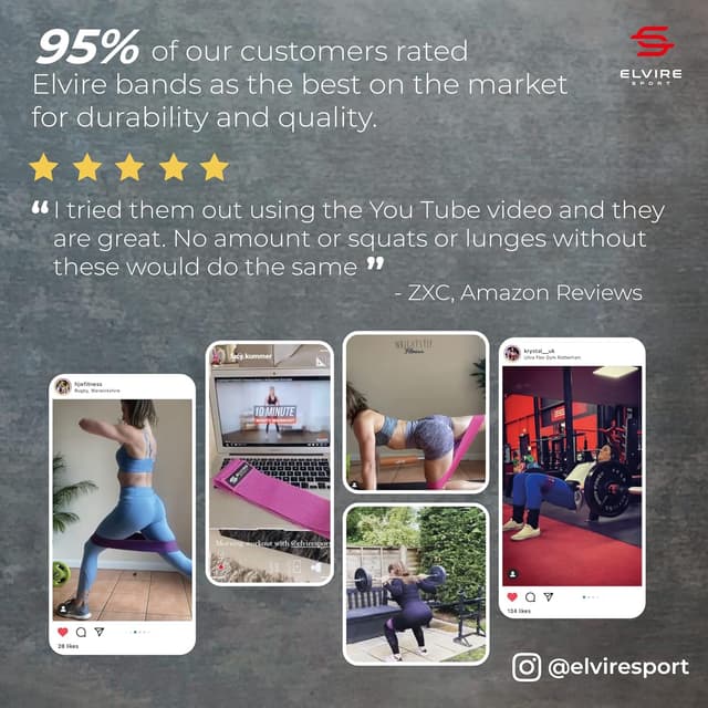 Detalle 2 de Elvire fabric resistance bands set of 3 (booty, legs & glutes workout loops)