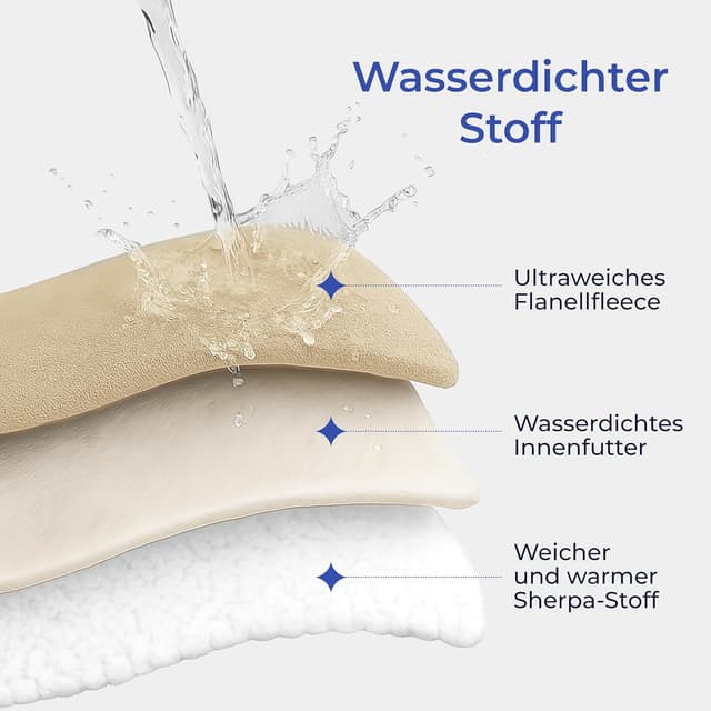 Detalle de Dreamzie wasserdichte Decke 218 × 274 cm für Sofa & Bett – reversible Hundedecke aus Sherpa-Fleece, beige