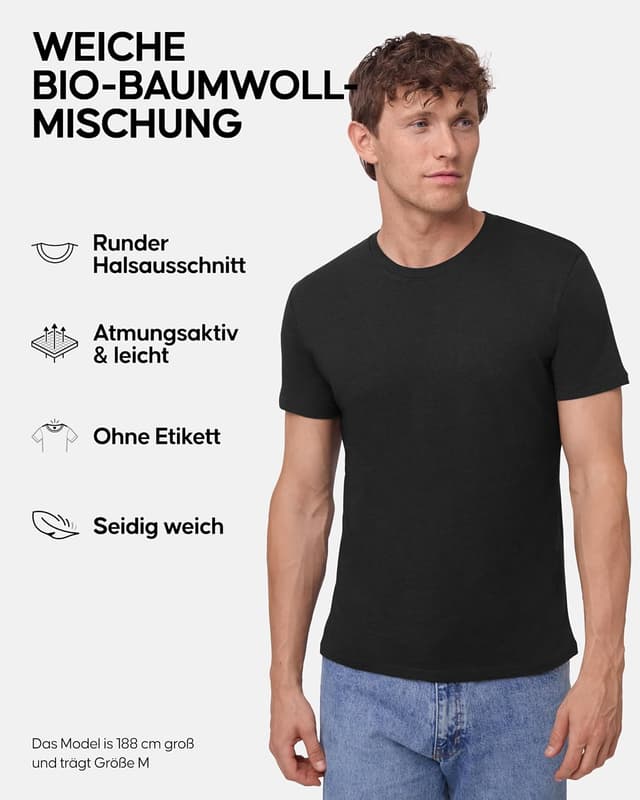 Detalle 2 de Danish Endurance Herren T-Shirt Modal 50