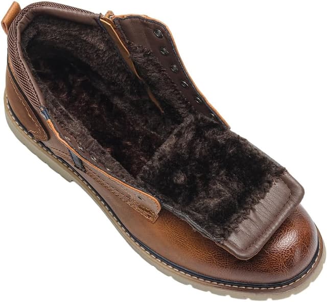 Detalle 1 de Harssidanzar Herren Motorrad Kampfstiefel KM317EU – Schnür-Chelsea-Stiefelette für kaltes Wetter