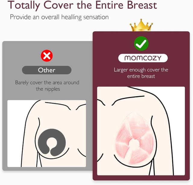 Detalle 1 de Momcozy Larger Breast Therapy Packs (Hot & Cold) with 2 Soft Covers – 2 Pack, Pink
