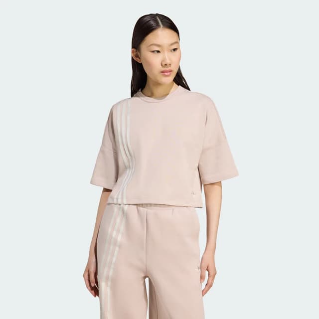 Imagen de Adidas Camiseta Off Placed 3 Stripes Marrón en OfertitasTOP