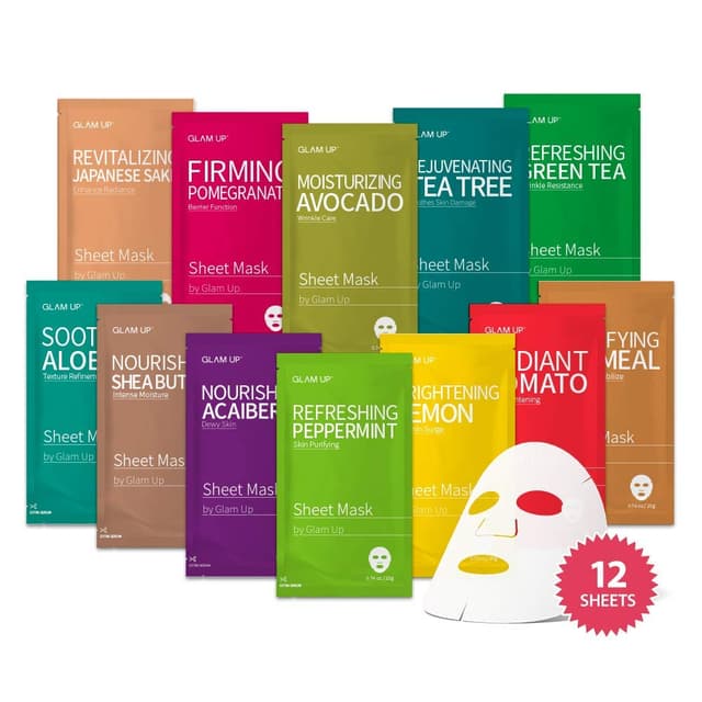 Detalle de Glam Up Korean Facial Sheet Mask 12 Pack Hydration