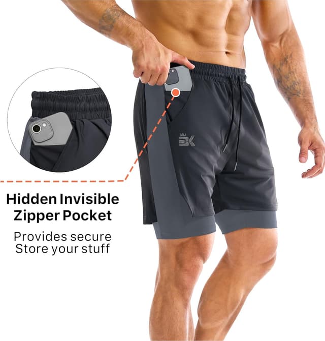 Detalle de Brokig gym shorts with zip pocket