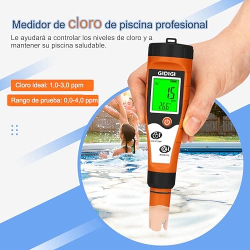 Thumbnail 1 de GIDIGI medidor 7 en 1 de cloro, pH y sal