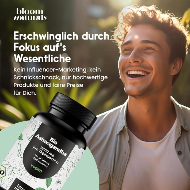 Detalle 1 de Ashwagandha Kapseln 365 vegan, 2600 mg täglich