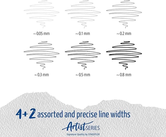 Thumbnail 4 de Staedtler 308 SB6P Fineliner Pigment - Estuche 6 Negro ✍