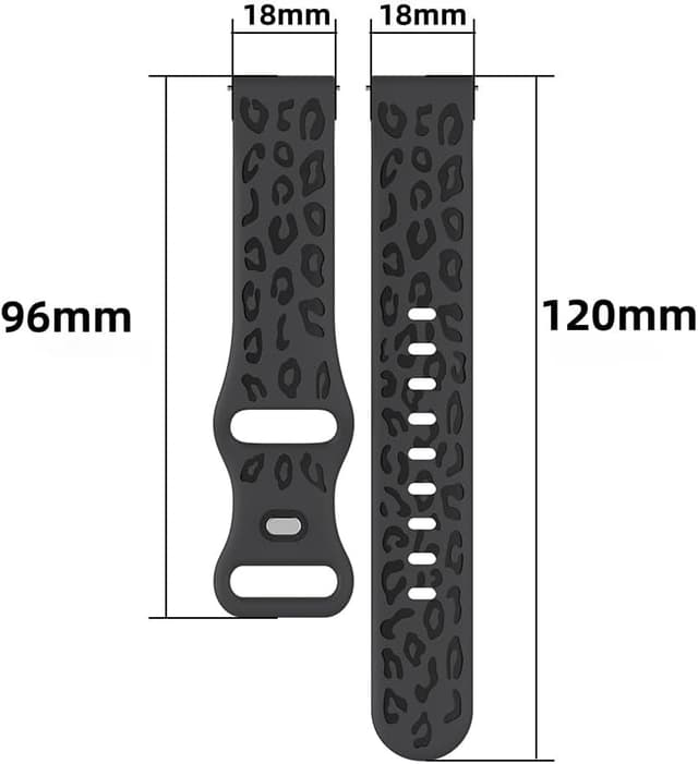 Detalle 2 de 18mm Leopard silicone watch strap