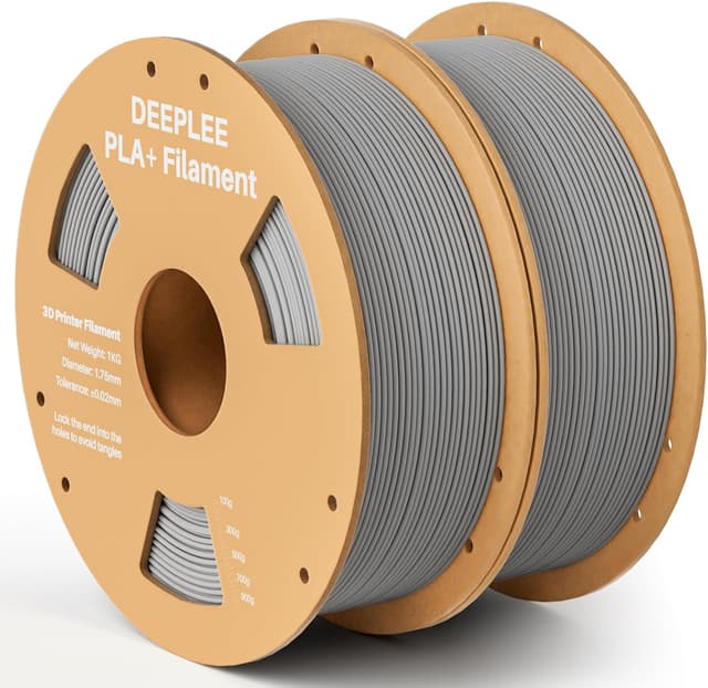 Detalle de DEEPLEE PLA Plus 1.75mm Filament Grey (PLA+) – 2kg spool for most FDM 3D printers