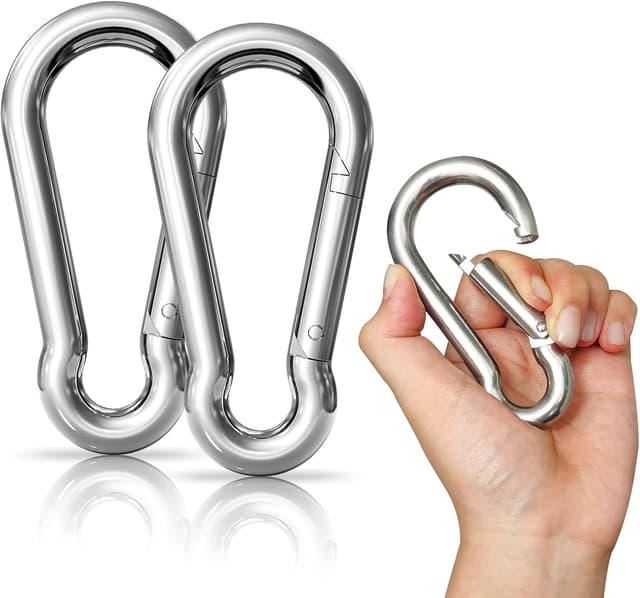Detalle de 2er Karabinerhaken-Set LISOPO aus Edelstahl 304 (11 x 110 mm) mit Schnappverschluss