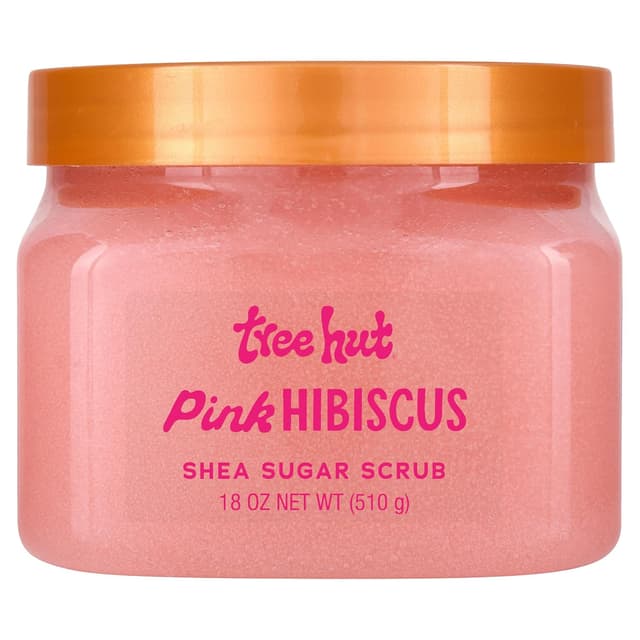 Detalle de Tree Hut Pink Hibiscus Shea Sugar Scrub (532 ml) – Zuckerpeeling für sanfte, hydratisierte Haut