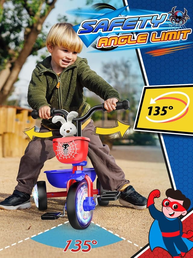 Thumbnail 3 de Spider Toddler Tricycle with Lighted Wheels 1-3