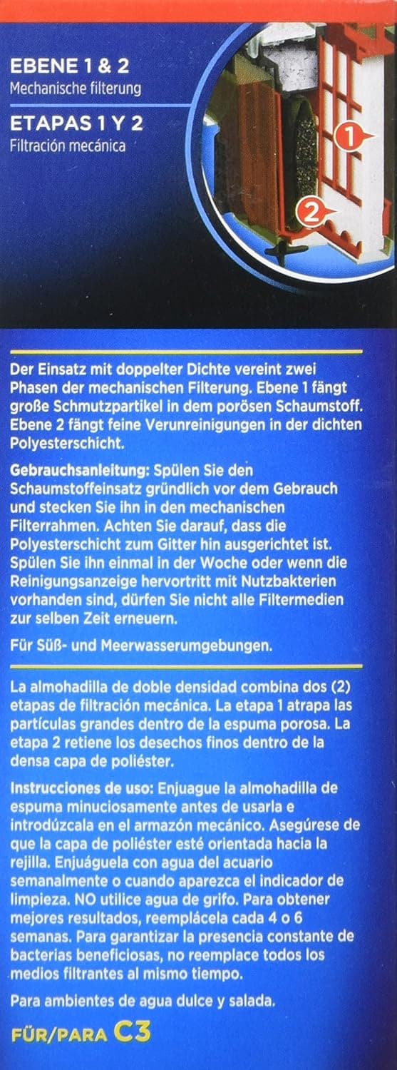 Detalle 2 de Fluval C3 Schaumstoff/Polypatrone (3er Pack) für die mechanische Filterung