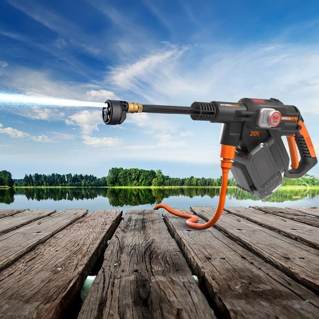 Detalle de WORX Hydroshot WG633E – nettoyeur haute pression sans fil 20V Brushless, mobile et prêt à l’emploi