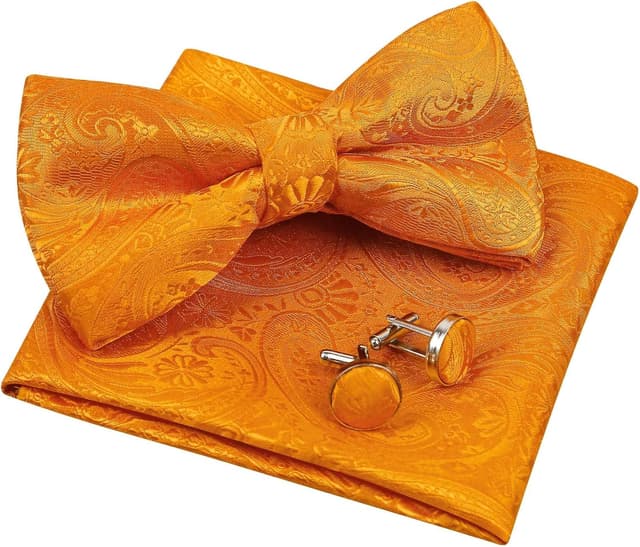 Detalle de Alizeal Mens Paisley Bow Tie Set
