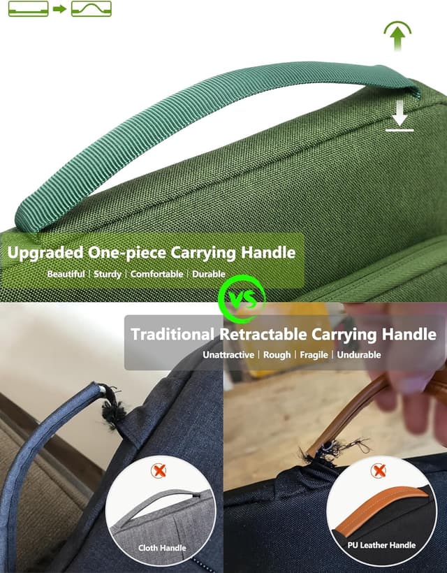 Thumbnail 6 de HYZUO 13-inch laptop bag sleeve case in Grass Green — padded protection for MacBook Air/Pro 13, iPad Pro/Air 13 and more