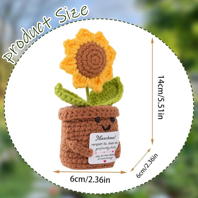 Thumbnail 1 de Aruigu Gestrickte Sonnenblume Geschenk 6 x 14 cm