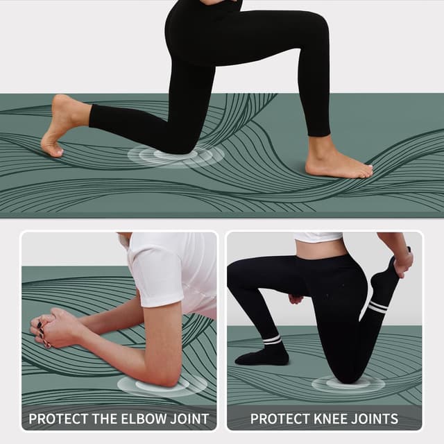 Detalle 2 de PAIDU Large Yoga Mat (72 x 36 x 0.4 in) Extra Wide, 10 mm Thick, Non-Slip POE Exercise Mat