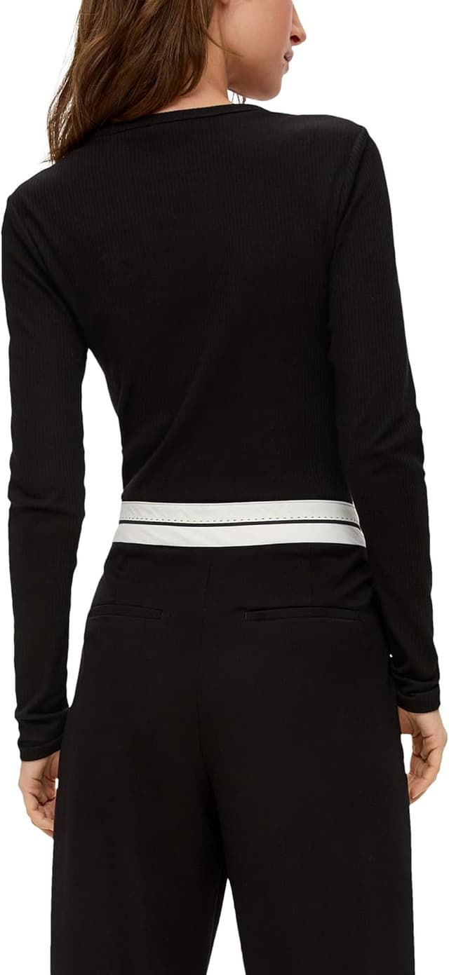 Thumbnail 5 de QS Geripptes Longsleeve schmaler Schnitt